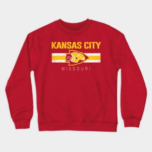 Vintage Kansas City KC Retro Football At Sunday Game Day Crewneck Sweatshirt